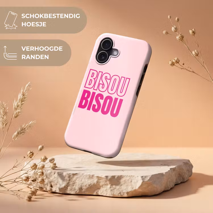 Bisou - Roze - Minimalistisch Toughcase MagSafe Apple iPhone 17 klein -USP_RandenV_NL