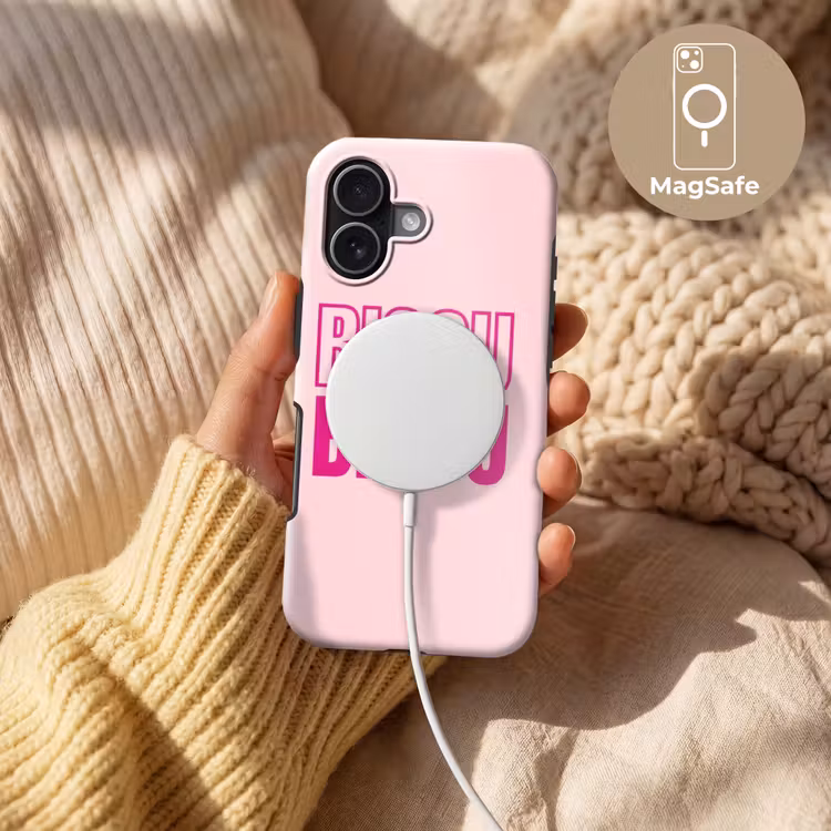 Bisou - Roze - Minimalistisch Toughcase MagSafe Apple iPhone 17 klein -USP_MagsafeV
