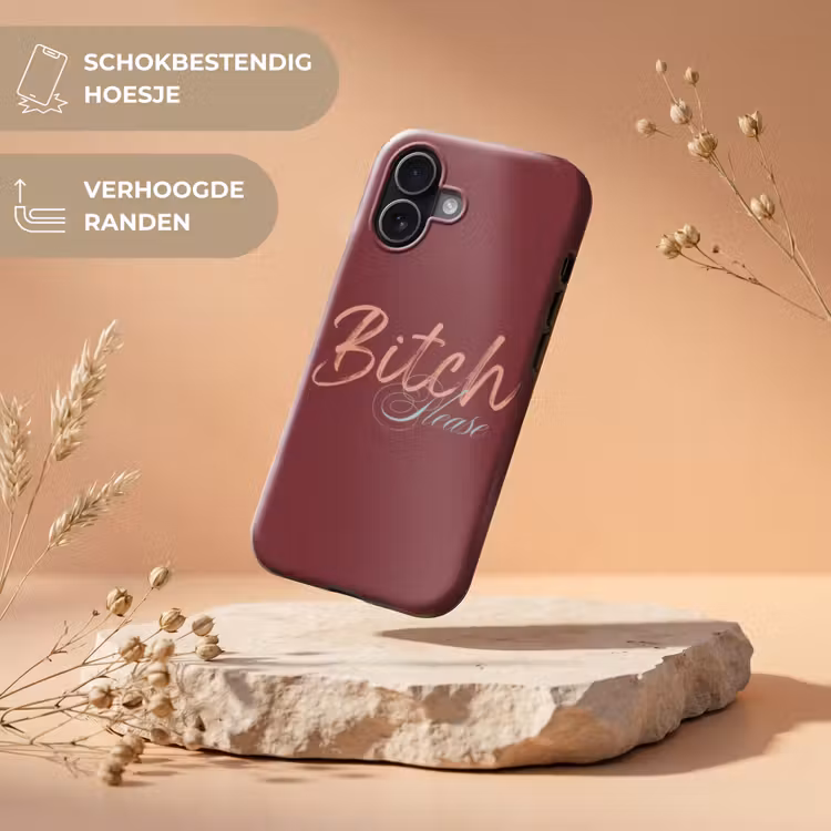 Bitch please - Rood - Blauw Toughcase MagSafe Apple iPhone 17 klein -USP_RandenV_NL