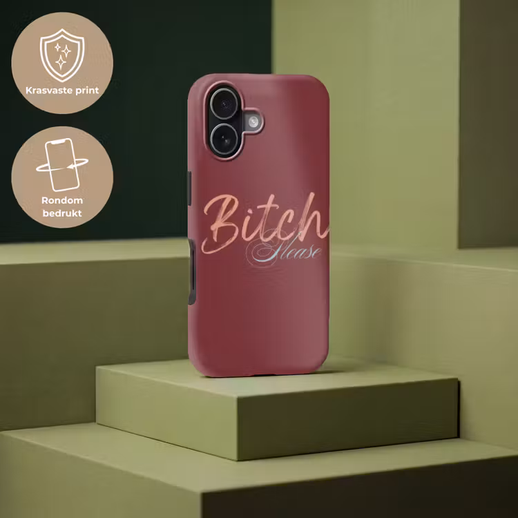 Bitch please - Rood - Blauw Toughcase MagSafe Apple iPhone 17 klein -USP_PrintM_NL