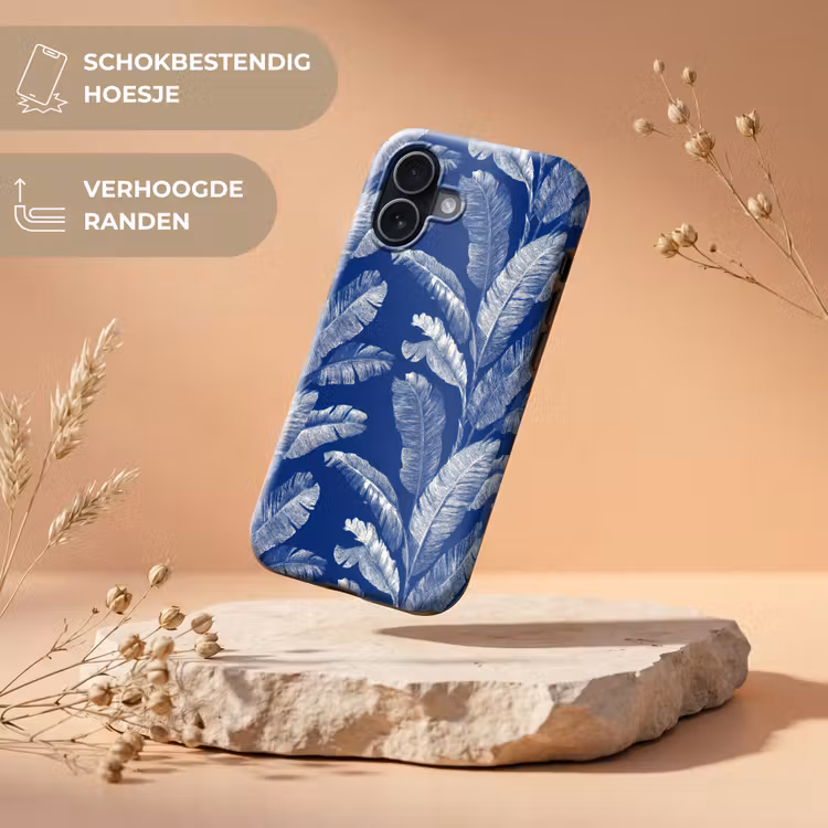 Blad - Palm - Blauw Toughcase MagSafe Apple iPhone 17 klein 1017 -USP_RandenV_NL