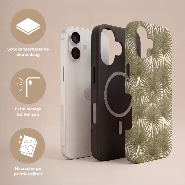 Blad - Tropisch - Patroon - Natuur - Groen Toughcase MagSafe Apple iPhone 17 klein -USP_Lagen_NL