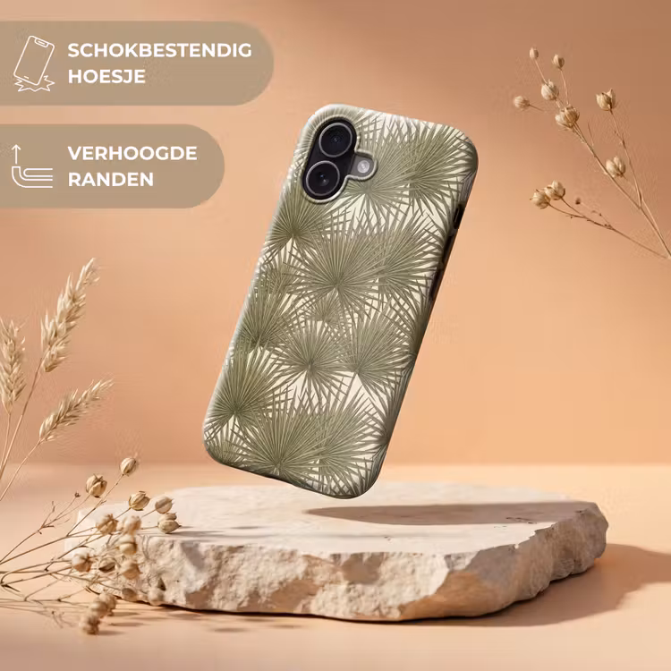 Blad - Tropisch - Patroon - Natuur - Groen Toughcase MagSafe Apple iPhone 17 klein -USP_RandenV_NL