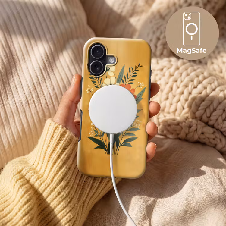 Bladeren - Boeket - Bloemen - Geel Toughcase MagSafe Apple iPhone 17 klein -USP_MagsafeV