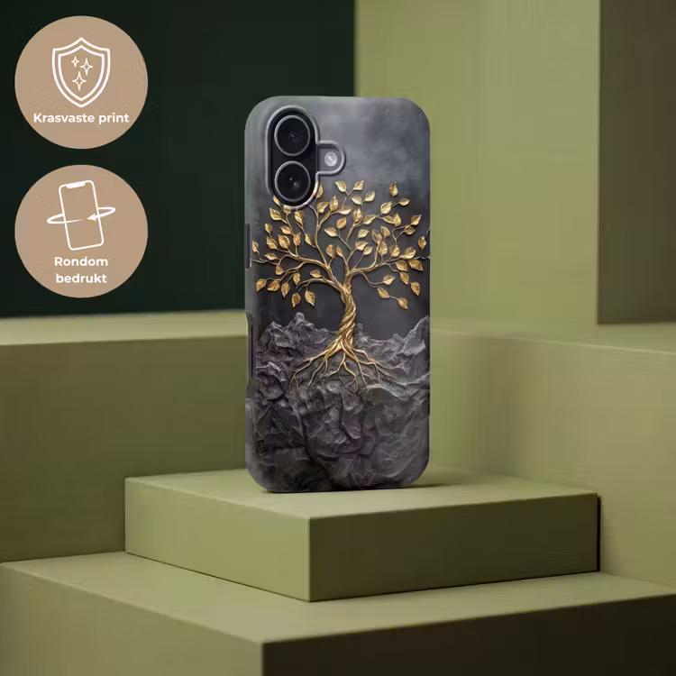 Bladeren - Goud - Boom - Rots Toughcase MagSafe Apple iPhone 17 klein -USP_PrintM_NL