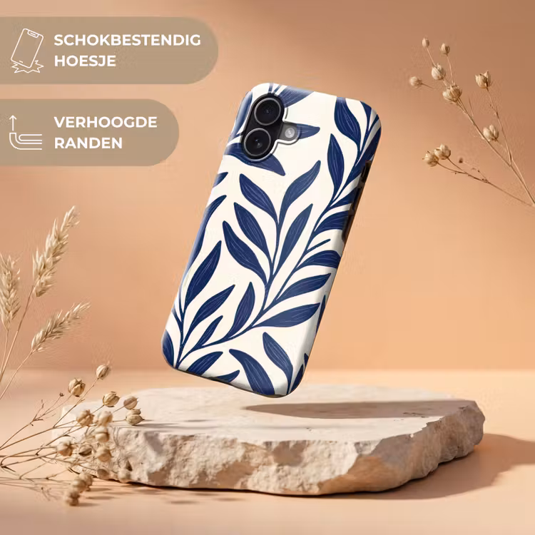 Bladeren - Klimop - Donkerblauw Toughcase MagSafe Apple iPhone 17 klein -USP_RandenV_NL