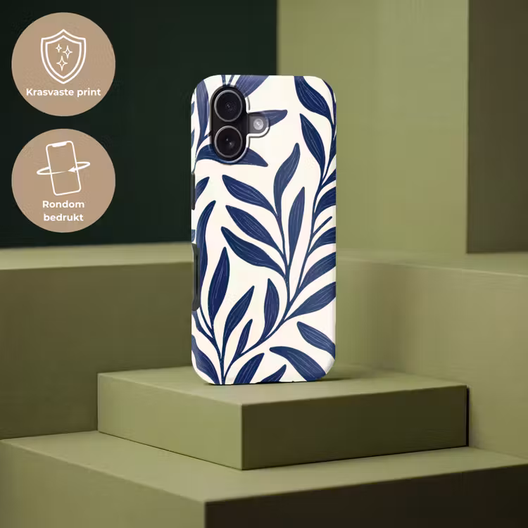 Bladeren - Klimop - Donkerblauw Toughcase MagSafe Apple iPhone 17 klein -USP_PrintM_NL