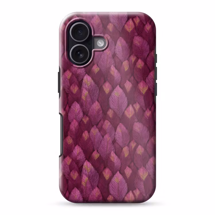 Bladeren - Patroon - Burgundy Toughcase MagSafe Apple iPhone 17 klein 1017 -3d
