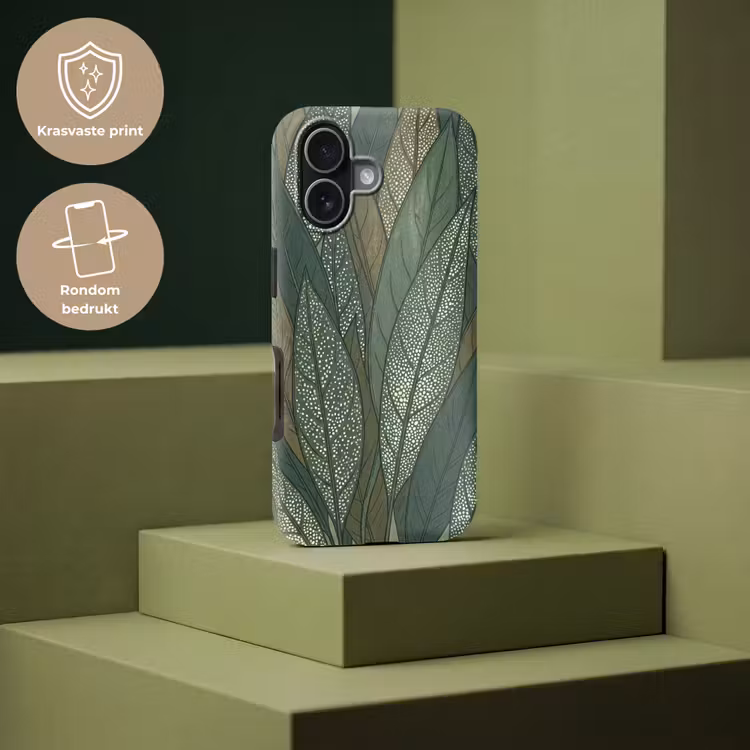 Bladeren - Patroon - Gestippeld - Natuur - Groen Toughcase MagSafe Apple iPhone 17 klein -USP_PrintM_NL