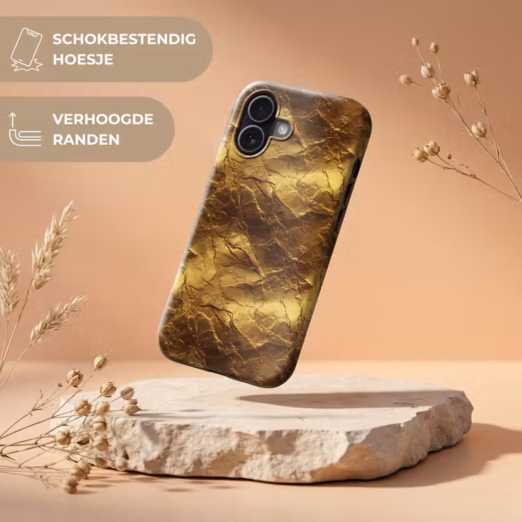 Bladgoud - Textuur - Goud Toughcase MagSafe Apple iPhone 17 klein 1017 -USP_RandenV_NL