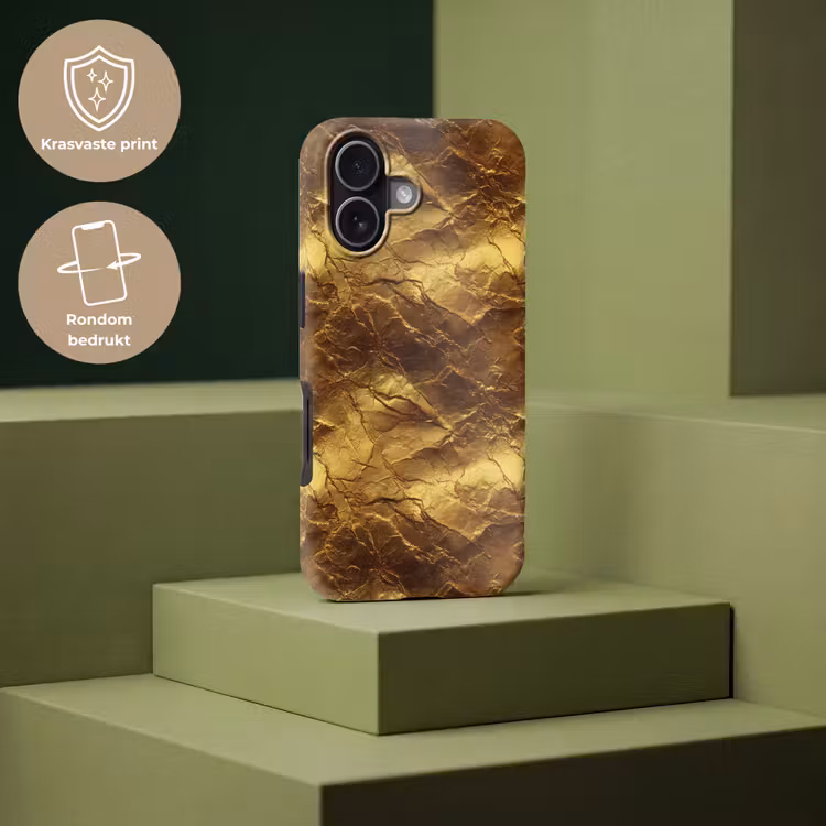 Bladgoud - Textuur - Goud Toughcase MagSafe Apple iPhone 17 klein 1017 -USP_PrintM_NL