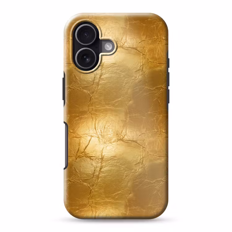 Bladgoud - Vintage - Textuur - Warm Goud Toughcase MagSafe Apple iPhone 17 klein 1017 -3d