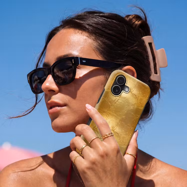 Bladgoud - Vintage - Textuur - Warm Goud Toughcase MagSafe Apple iPhone 17 klein 1017 -Sfeer2V