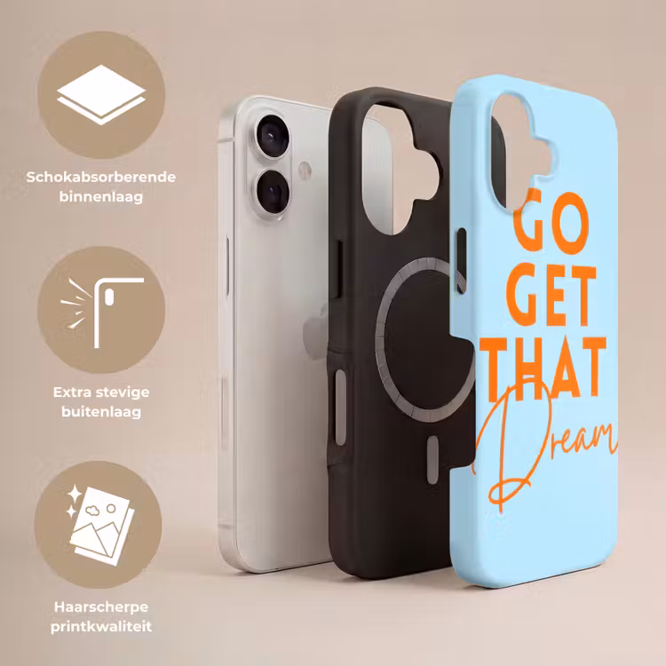 Blauw - Oranje - Tekst Toughcase MagSafe Apple iPhone 17 klein -USP_Lagen_NL