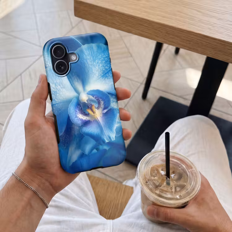 Blauw - Orchidee - Elegeant Toughcase MagSafe Apple iPhone 17 klein -Sfeer1M