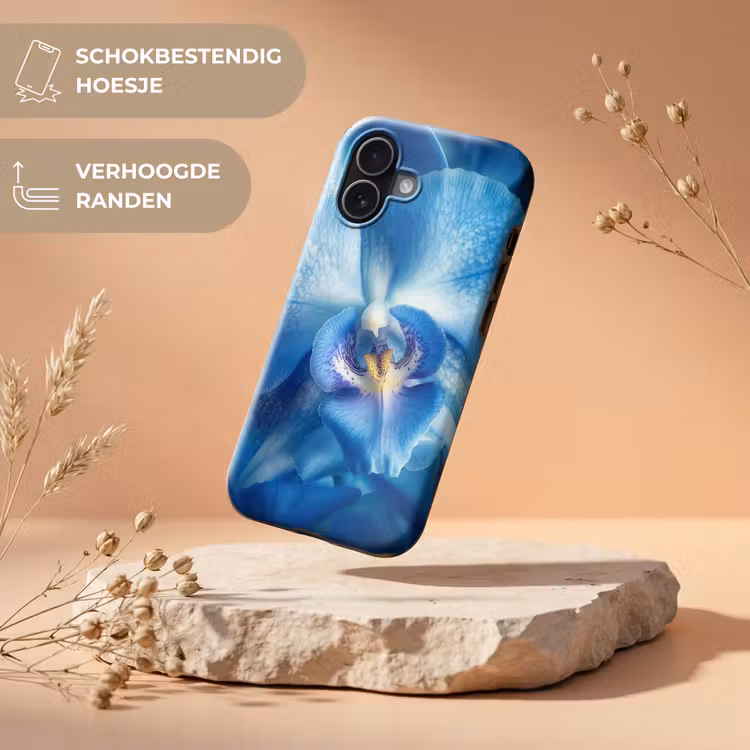 Blauw - Orchidee - Elegeant Toughcase MagSafe Apple iPhone 17 klein -USP_RandenV_NL