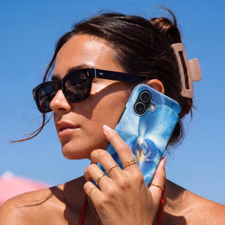 Blauw - Orchidee - Elegeant Toughcase MagSafe Apple iPhone 17 klein -Sfeer2V