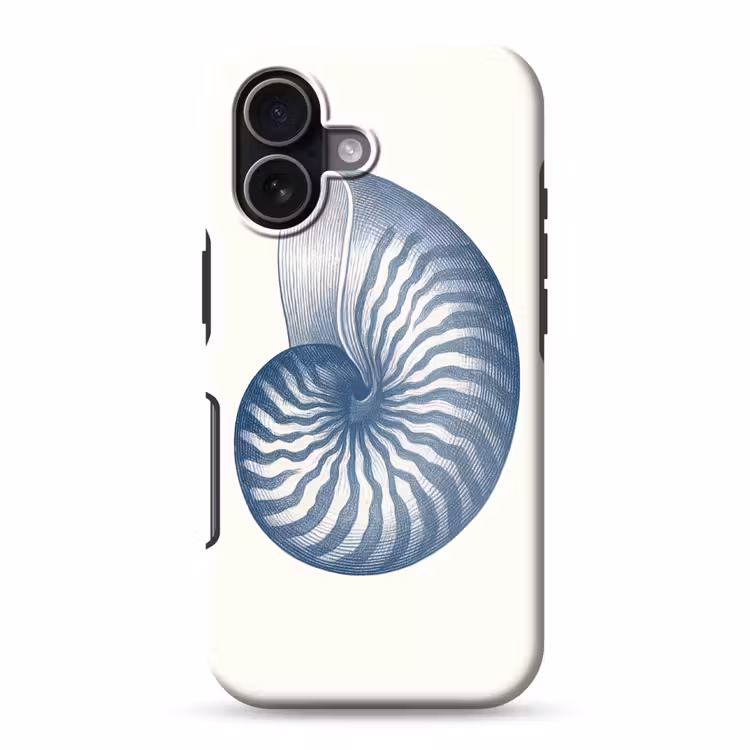 Blauw - Schelp - Spiraal Toughcase MagSafe Apple iPhone 17 klein -3d