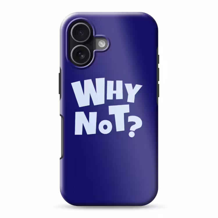 Blauw - Why not - Minimalistisch Toughcase MagSafe Apple iPhone 17 klein -3d