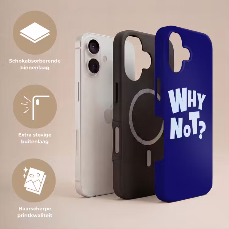 Blauw - Why not - Minimalistisch Toughcase MagSafe Apple iPhone 17 klein -USP_Lagen_NL