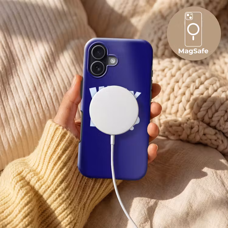 Blauw - Why not - Minimalistisch Toughcase MagSafe Apple iPhone 17 klein -USP_MagsafeV