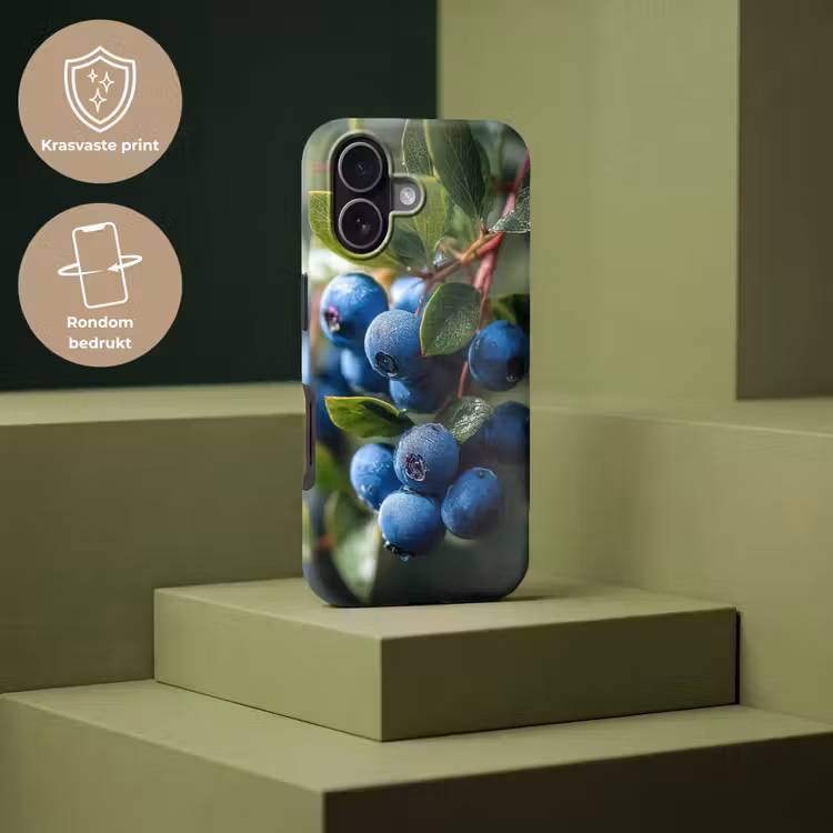 Blauwe bessen - Dauwdruppels - Natuurlijk licht Toughcase MagSafe Apple iPhone 17 klein -USP_PrintM_NL