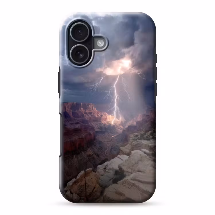 Bliksem - Wolken - Canyon Toughcase MagSafe Apple iPhone 17 klein -3d