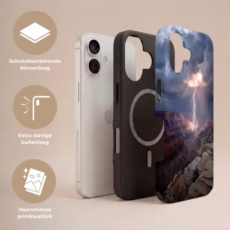 Bliksem - Wolken - Canyon Toughcase MagSafe Apple iPhone 17 klein -USP_Lagen_NL