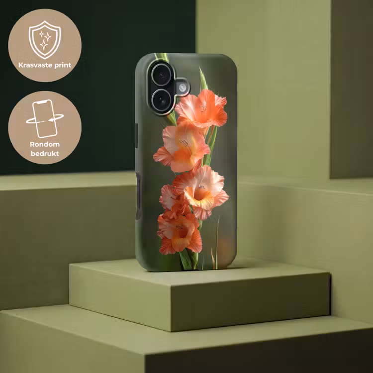 Bloem - Gladiolen - Zalmroze Toughcase MagSafe Apple iPhone 17 klein -USP_PrintM_NL