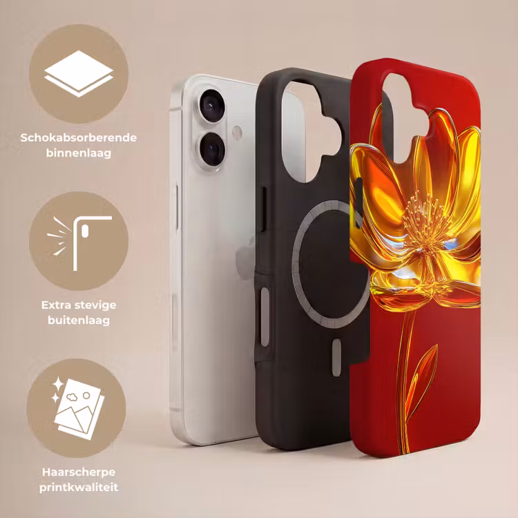 Bloem - Goud - Glazen Toughcase MagSafe Apple iPhone 17 klein -USP_Lagen_NL