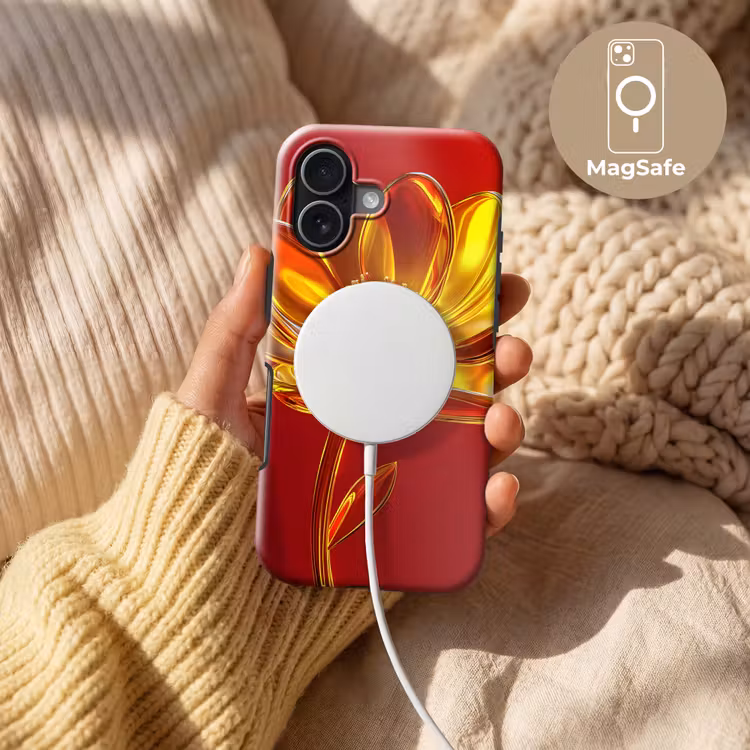 Bloem - Goud - Glazen Toughcase MagSafe Apple iPhone 17 klein -USP_MagsafeV