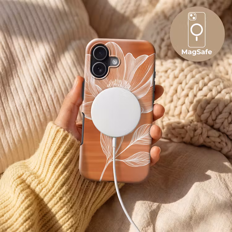 Bloem - Minimalistisch - Wit Toughcase MagSafe Apple iPhone 17 klein -USP_MagsafeV