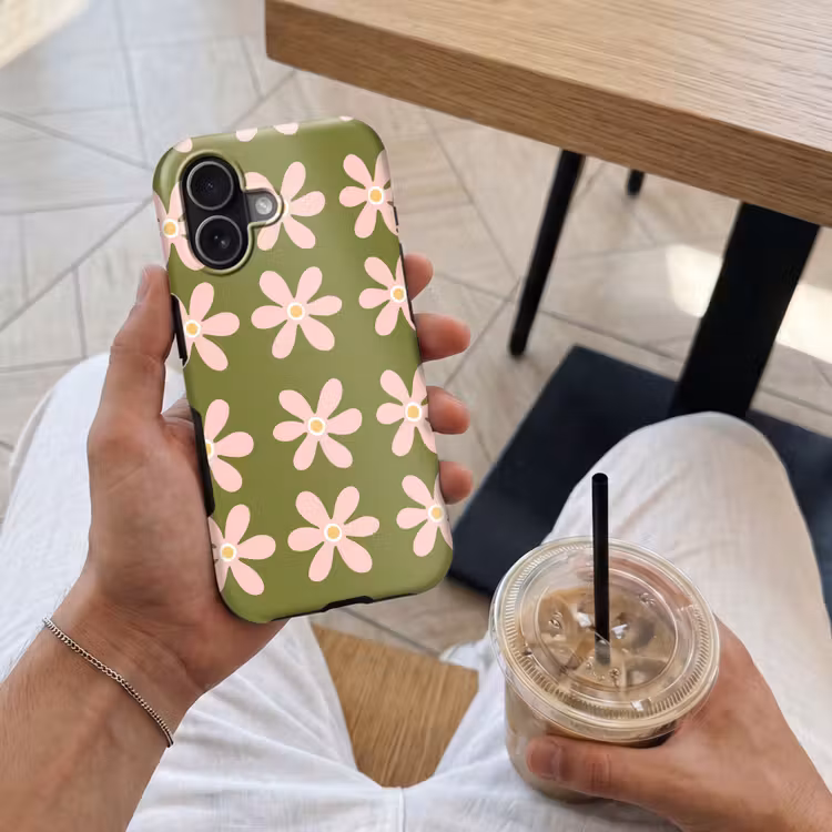 Bloem - Modern - Groen Toughcase MagSafe Apple iPhone 17 klein 1017 -Sfeer1M