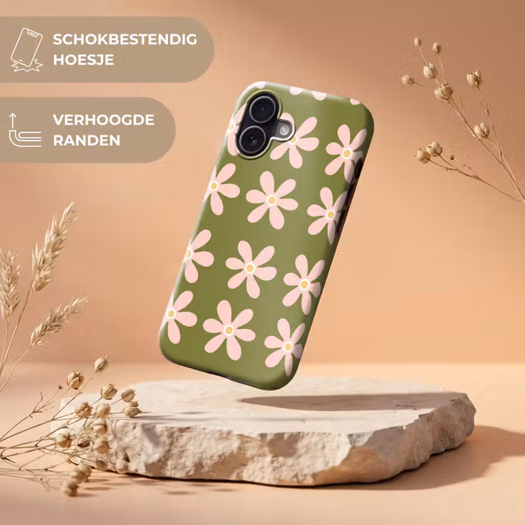 Bloem - Modern - Groen Toughcase MagSafe Apple iPhone 17 klein 1017 -USP_RandenV_NL