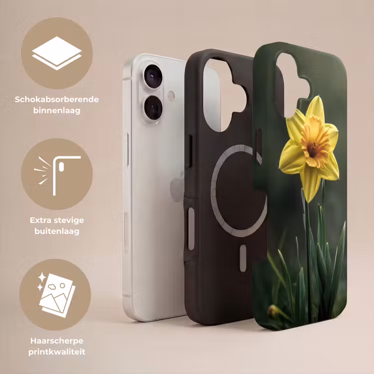 Bloem - Narcis - Gras - Geel Toughcase MagSafe Apple iPhone 17 klein -USP_Lagen_NL