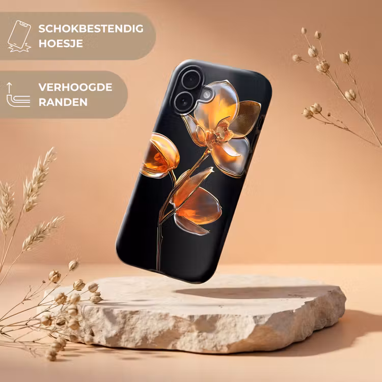 Bloem - Orchidee - Oranje Toughcase MagSafe Apple iPhone 17 klein -USP_RandenV_NL