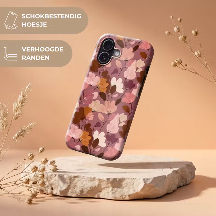 Bloem - Patroon - Roze Toughcase MagSafe Apple iPhone 17 klein 1017 -USP_RandenV_NL