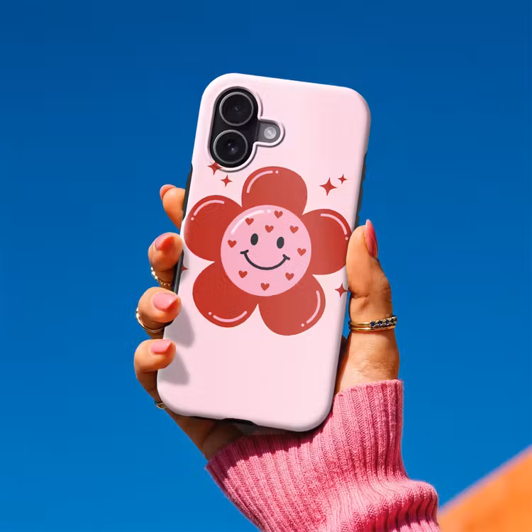 Bloem - Roze - Hartjes Toughcase MagSafe Apple iPhone 17 klein -Sfeer1V