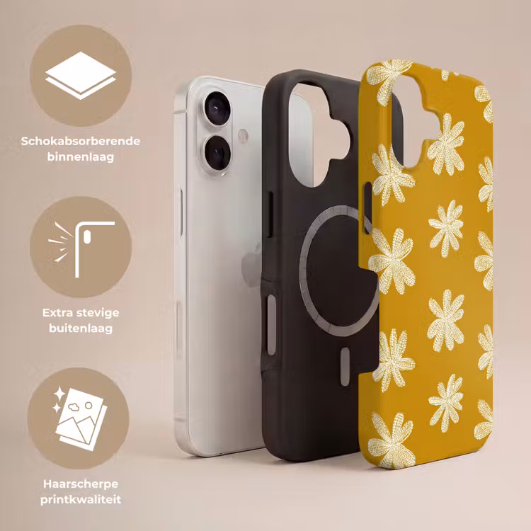 Bloem - Speels - Okergeel Toughcase MagSafe Apple iPhone 17 klein 1017 -USP_Lagen_NL