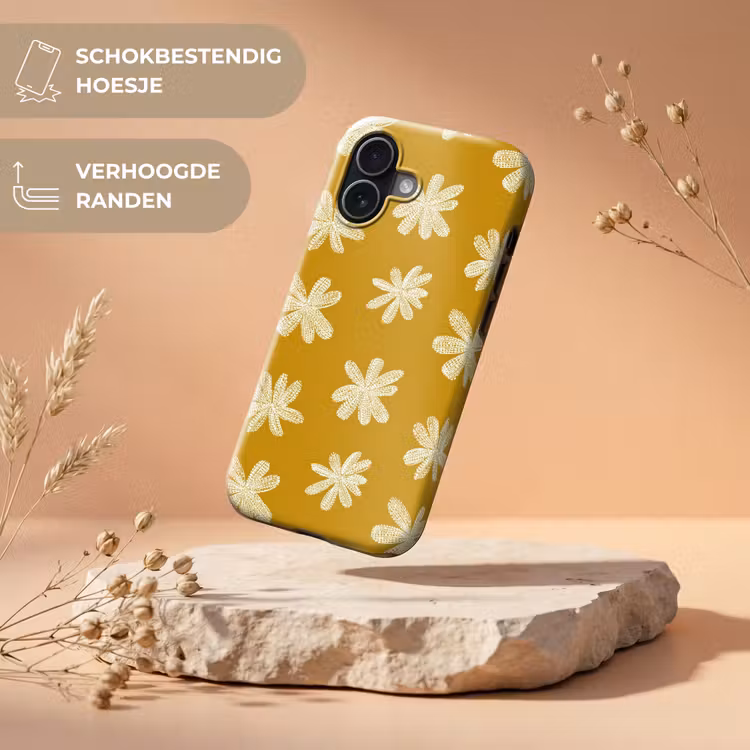 Bloem - Speels - Okergeel Toughcase MagSafe Apple iPhone 17 klein 1017 -USP_RandenV_NL