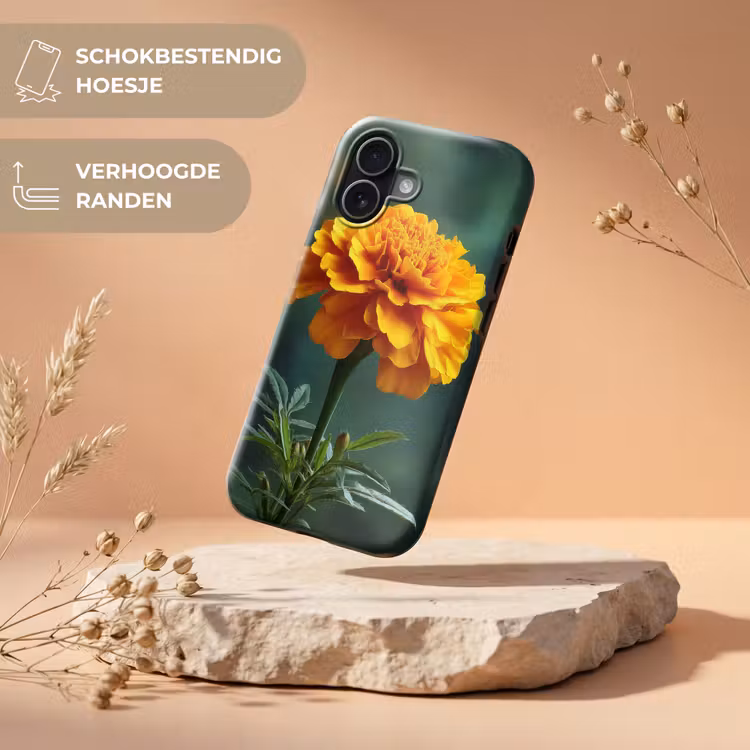 Bloemblaadjes - Afrikaan - Oranje - Wazig Toughcase MagSafe Apple iPhone 17 klein -USP_RandenV_NL
