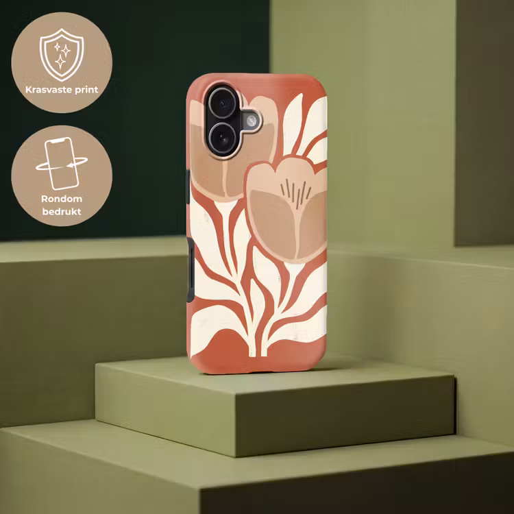 Bloemen - Abstract - Modern - Beige - Natuur Toughcase MagSafe Apple iPhone 17 klein -USP_PrintM_NL