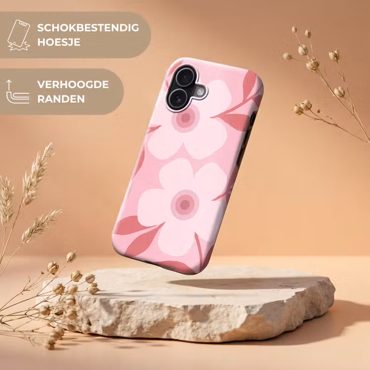 Bloemen - Abstract - Modern - Roze - Natuur Toughcase MagSafe Apple iPhone 17 klein -USP_RandenV_NL