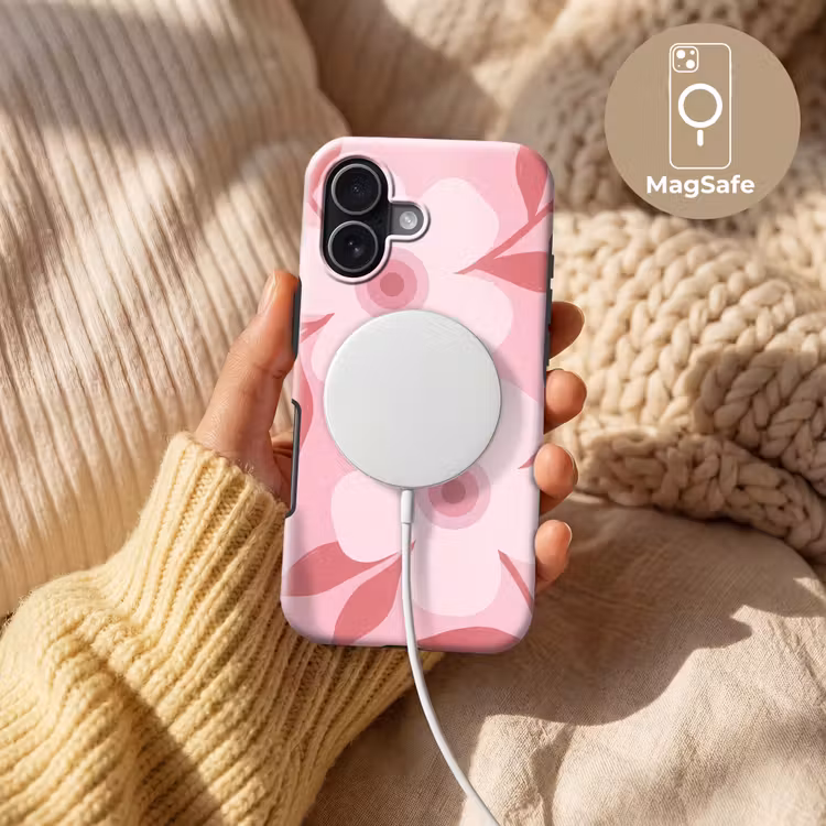 Bloemen - Abstract - Modern - Roze - Natuur Toughcase MagSafe Apple iPhone 17 klein -USP_MagsafeV