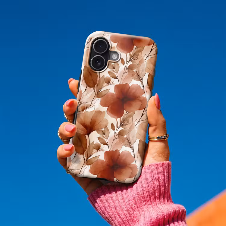 Bloemen - Aquarel - Botanisch - Terracotta Toughcase MagSafe Apple iPhone 17 klein 1017 -Sfeer1V