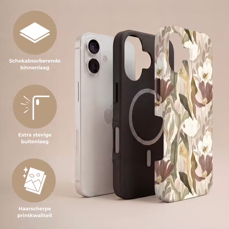 Bloemen - Aquarel - Kleurrijk Toughcase MagSafe Apple iPhone 17 klein 1017 -USP_Lagen_NL