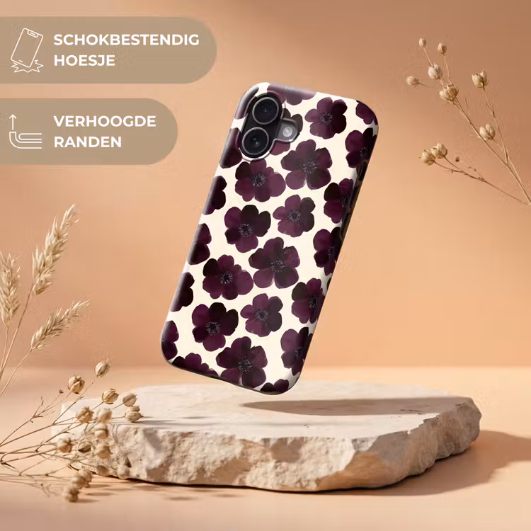 Bloemen - Aquarel - Paars Toughcase MagSafe Apple iPhone 17 klein 1017 -USP_RandenV_NL