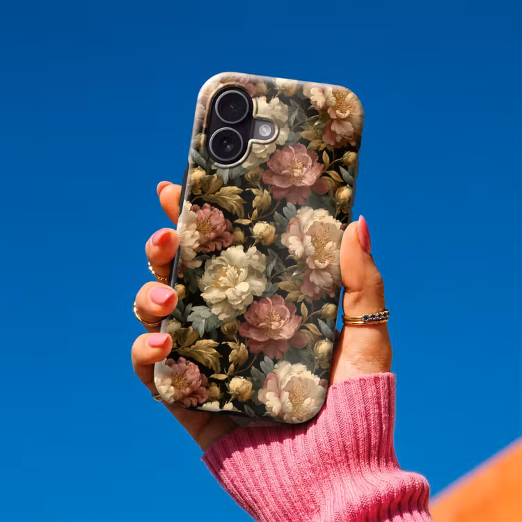 Bloemen - Barok - Patroon - Roze - Crème Toughcase MagSafe Apple iPhone 17 klein 1017 -Sfeer1V