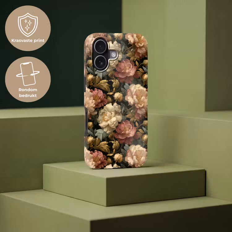 Bloemen - Barok - Patroon - Roze - Crème Toughcase MagSafe Apple iPhone 17 klein 1017 -USP_PrintM_NL