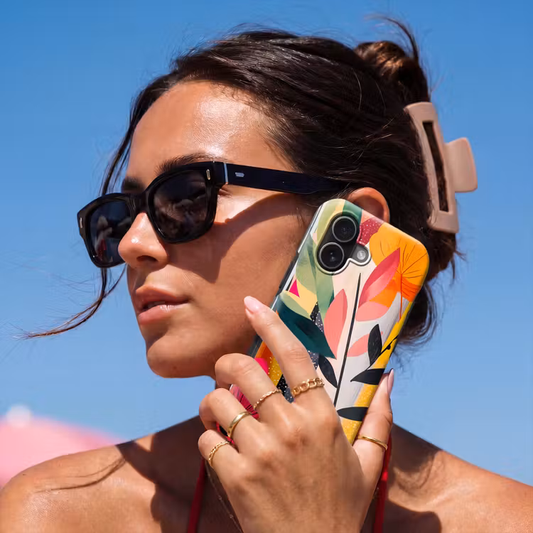 Bloemen - Bladeren - Abstract - Kleurrijk Toughcase MagSafe Apple iPhone 17 klein -Sfeer2V